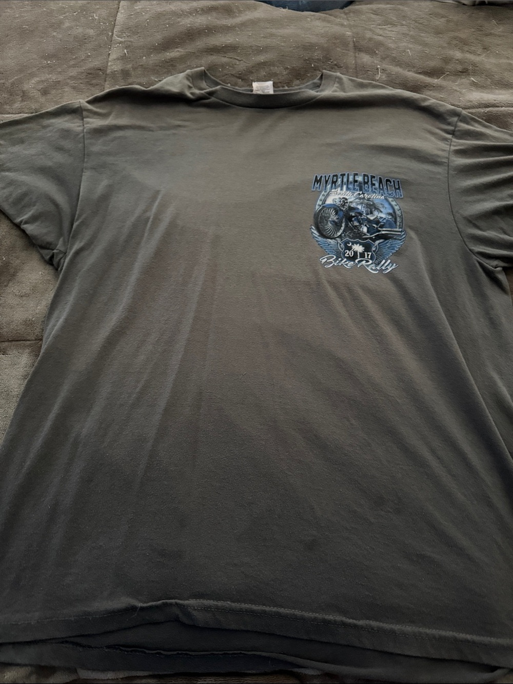Myrtle Beach Bike Rally Graphic Tee - Men's Olive Green Short Sleeve